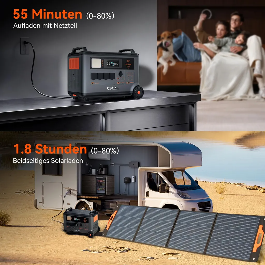 OSCAL PowerMax 6000 Powerstation 6000W LiFePO4 3600Wh