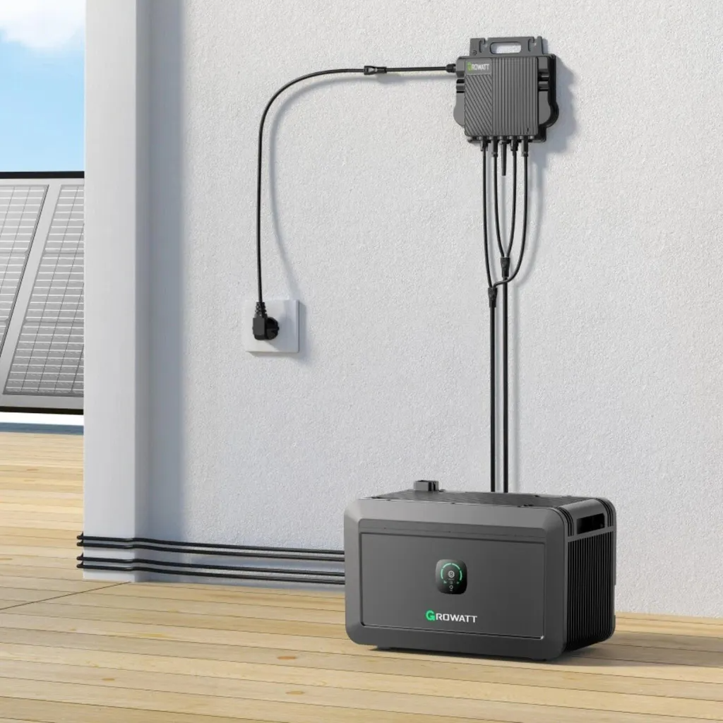 Growatt NOAH 2000 x4 8kWh Balkonspeicher + NEO-800W + 4x JA Solar 450W bifazial + Halterungen